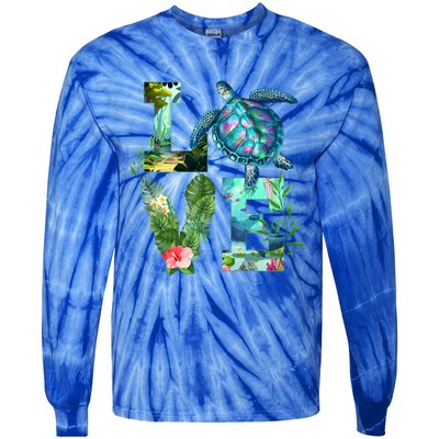 Love Turtle Earth Day Save Planet Environtal Sea Animals Gift Tie-Dye Long Sleeve Shirt