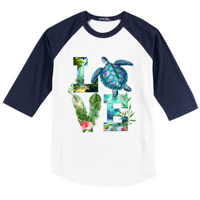 Love Turtle Earth Day Save Planet Environtal Sea Animals Gift Baseball Sleeve Shirt