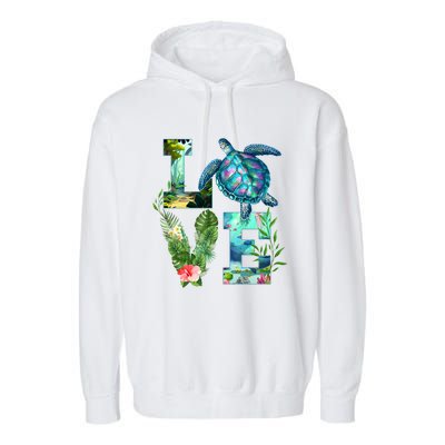 Love Turtle Earth Day Save Planet Environtal Sea Animals Gift Garment-Dyed Fleece Hoodie