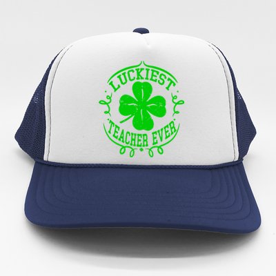 Luckiest Teacher Ever St Patricks Day Gift One Lucky Teacher Gift Trucker Hat