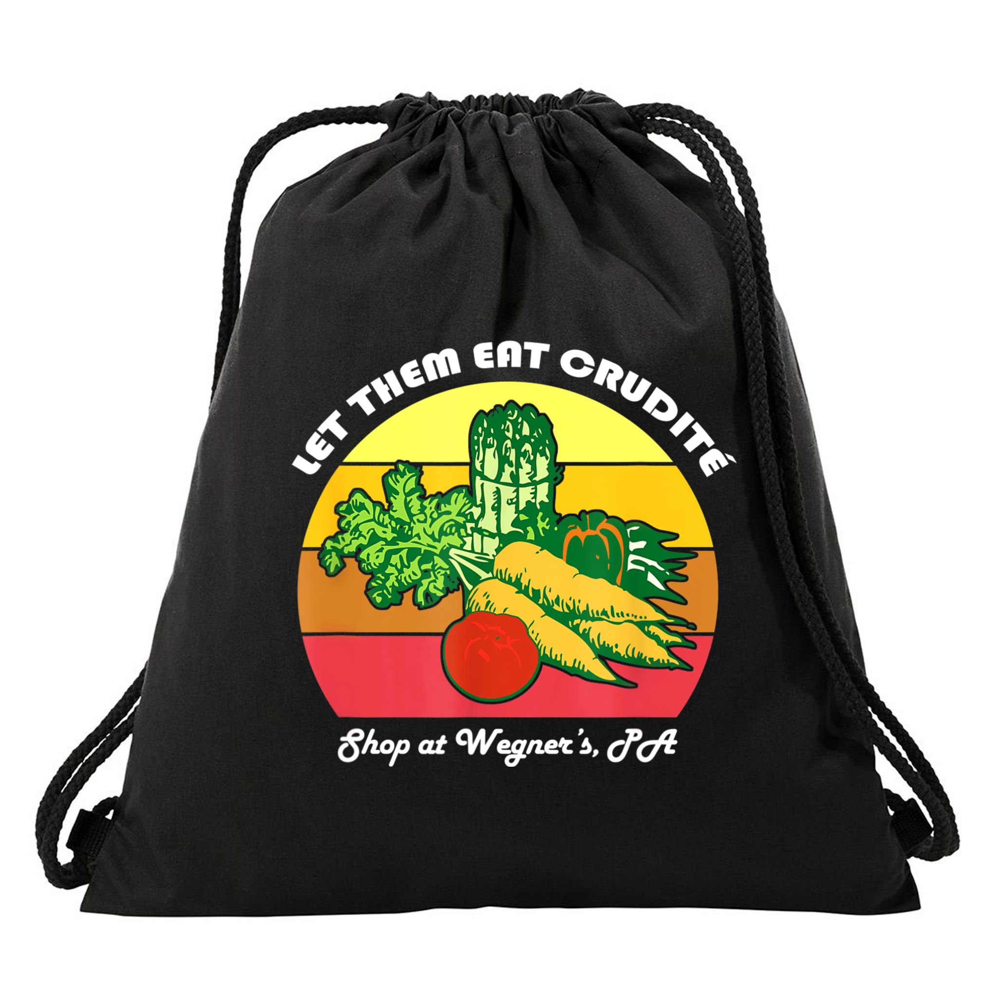 Let Them Eat Crudite Wegner's Meme Drawstring Bag