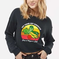 Let Them Eat Crudite Wegner's Meme Cropped Pullover Crew