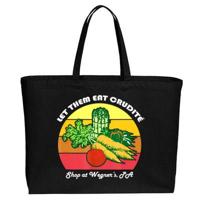 Let Them Eat Crudite Wegner's Meme Cotton Canvas Jumbo Tote