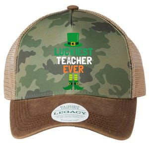 Luckiest Teacher Ever St Patricks Day Teaching Legacy Tie Dye Trucker Hat