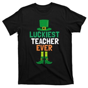 Luckiest Teacher Ever St Patricks Day Teaching T-Shirt