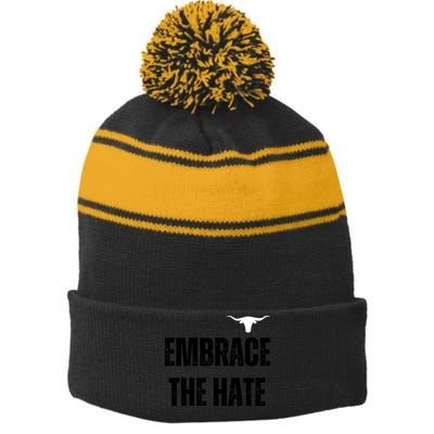 Limited Texas Embrace The Hate Stripe Pom Pom Beanie