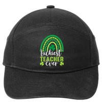 Luckiest Teacher Ever Rainbow Shamrock St Patrick's Day 7-Panel Snapback Hat