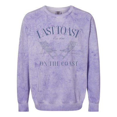 Last Toast Est 2024 On The Coast Retro Style 70s Colorblast Crewneck Sweatshirt