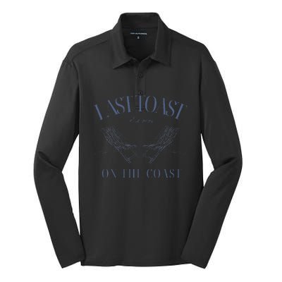 Last Toast Est 2024 On The Coast Retro Style 70s Silk Touch Performance Long Sleeve Polo