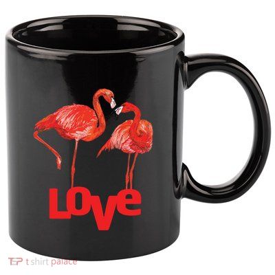 Love Two Flamingo In Love Gift 11oz C Handle Ceramic Mug