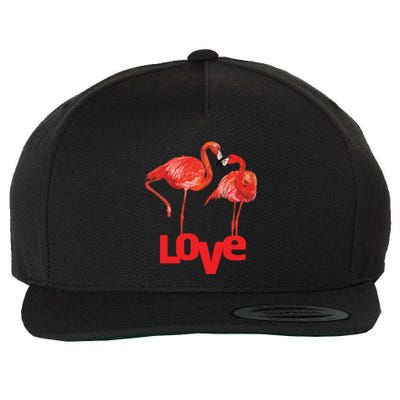 Love Two Flamingo In Love Gift Wool Snapback Cap
