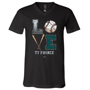 Love Ty France Ty France Seattle V-Neck T-Shirt