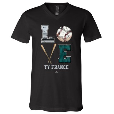 Love Ty France Ty France Seattle V-Neck T-Shirt