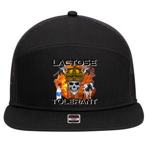 Lactose Tolerant Funny Trendy Design Meme 7 Panel Mesh Trucker Snapback Hat