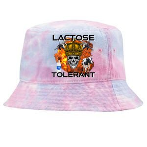 Lactose Tolerant Funny Trendy Design Meme Tie-Dyed Bucket Hat