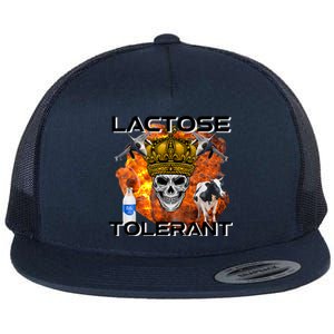 Lactose Tolerant Funny Trendy Design Meme Flat Bill Trucker Hat