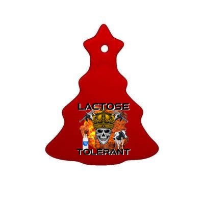 Lactose Tolerant Funny Trendy Design Meme Ceramic Tree Ornament