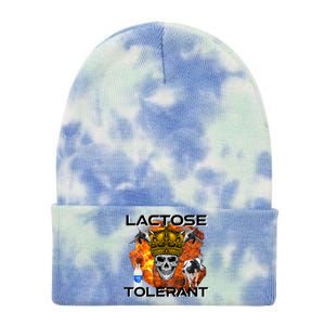 Lactose Tolerant Funny Trendy Design Meme Tie Dye 12in Knit Beanie