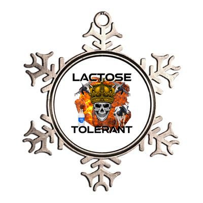 Lactose Tolerant Funny Trendy Design Meme Metallic Star Ornament