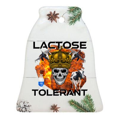 Lactose Tolerant Funny Trendy Design Meme Ceramic Bell Ornament