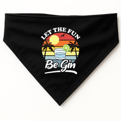 Let The Fun Be Gin Funny Drinking Alcohol Lover Pun USA-Made Doggie Bandana