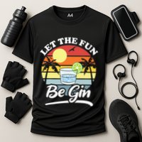 Let The Fun Be Gin Funny Drinking Alcohol Lover Pun Performance Shirt