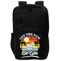 Let The Fun Be Gin Funny Drinking Alcohol Lover Pun Impact Tech Backpack