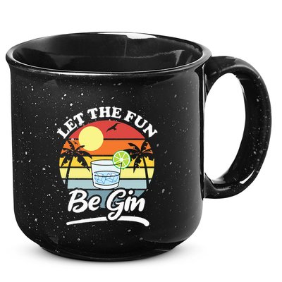 Let The Fun Be Gin Funny Drinking Alcohol Lover Pun 15oz Campfire Ceramic Mug