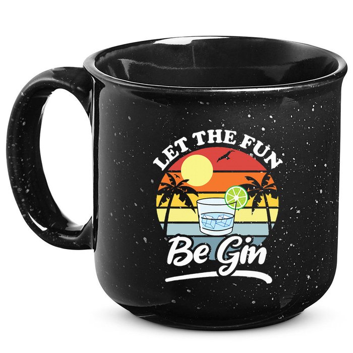 Let The Fun Be Gin Funny Drinking Alcohol Lover Pun 15oz Campfire Ceramic Mug