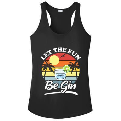 Let The Fun Be Gin Funny Drinking Alcohol Lover Pun Ladies PosiCharge Competitor Racerback Tank