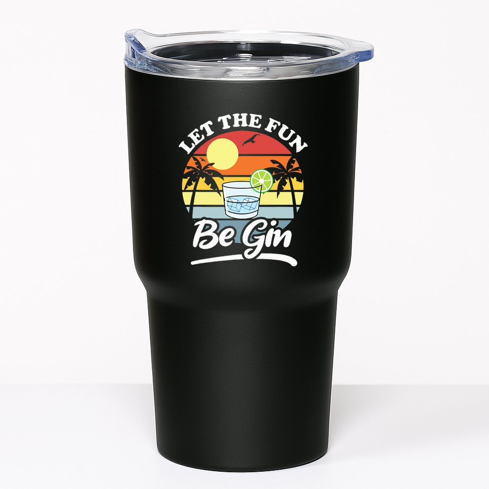 Let The Fun Be Gin Funny Drinking Alcohol Lover Pun Tumbler