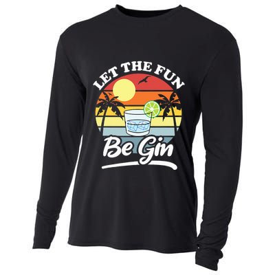 Let The Fun Be Gin Funny Drinking Alcohol Lover Pun Cooling Performance Long Sleeve Crew