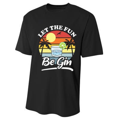 Let The Fun Be Gin Funny Drinking Alcohol Lover Pun Performance Sprint T-Shirt