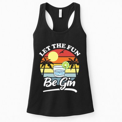 Let The Fun Be Gin Funny Drinking Alcohol Lover Pun Womens Tank Top
