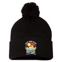 Let The Fun Be Gin Funny Drinking Alcohol Lover Pun Pom Pom 12in Knit Beanie