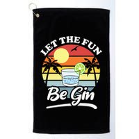 Let The Fun Be Gin Funny Drinking Alcohol Lover Pun Golf Towel