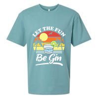 Let The Fun Be Gin Funny Drinking Alcohol Lover Pun Sueded Cloud Jersey T-Shirt