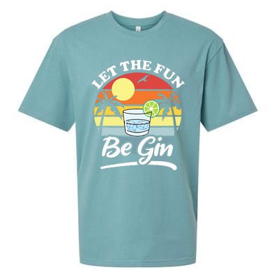 Let The Fun Be Gin Funny Drinking Alcohol Lover Pun Sueded Cloud Jersey T-Shirt