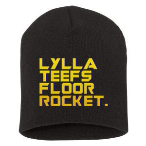 Lylla Teefs Floor & Rocket. Vol 3 Retro Galaxy Style Short Acrylic Beanie