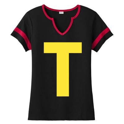 Letter T Funny Matching Halloween Costume Ladies Halftime Notch Neck Tee