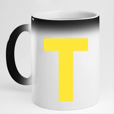 Letter T Funny Matching Halloween Costume 11oz Black Color Changing Mug