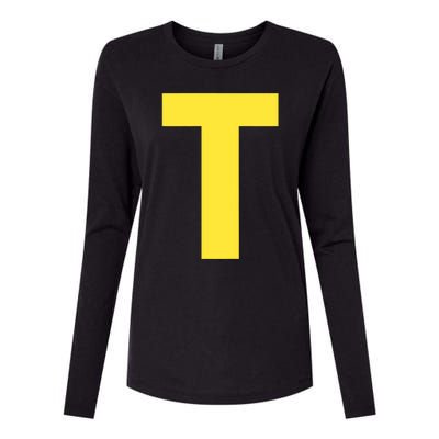 Letter T Funny Matching Halloween Costume Womens Cotton Relaxed Long Sleeve T-Shirt