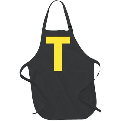 Letter T Funny Matching Halloween Costume Full-Length Apron With Pockets