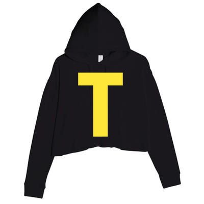 Letter T Funny Matching Halloween Costume Crop Fleece Hoodie