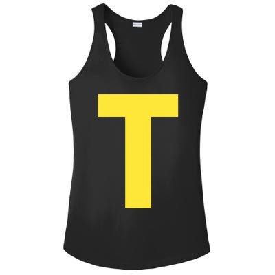 Letter T Funny Matching Halloween Costume Ladies PosiCharge Competitor Racerback Tank