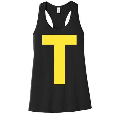 Letter T Funny Matching Halloween Costume Women's Racerback Tank