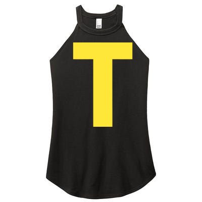 Letter T Funny Matching Halloween Costume Women’s Perfect Tri Rocker Tank