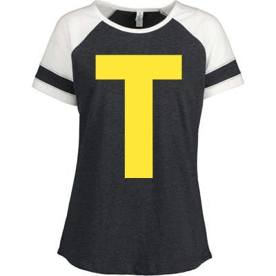 Letter T Funny Matching Halloween Costume Enza Ladies Jersey Colorblock Tee