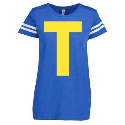 Letter T Funny Matching Halloween Costume Enza Ladies Jersey Football T-Shirt