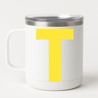 Letter T Funny Matching Halloween Costume 12 oz Stainless Steel Tumbler Cup